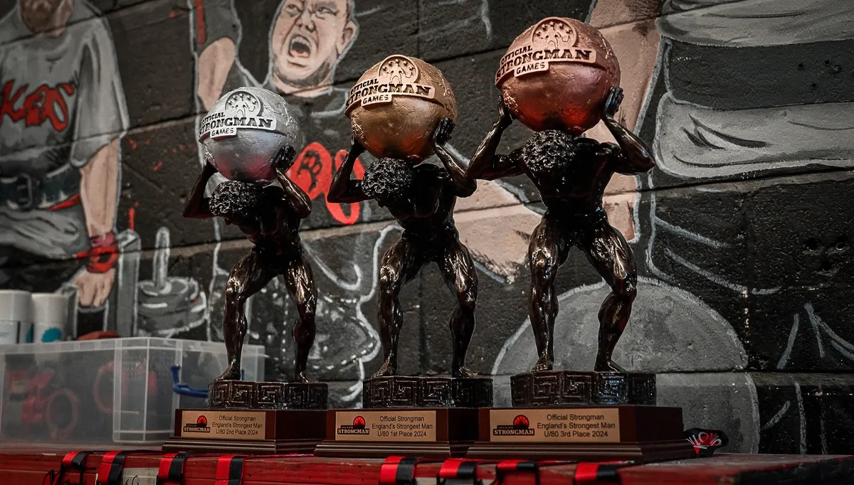 England's Strongest Man trophies